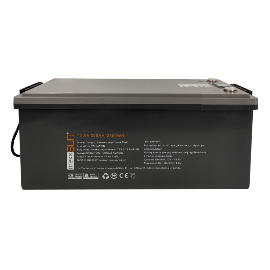 MEXXSUN Lityum Akü 12,8V 200Ah (LiFePo4) 2560Wh
